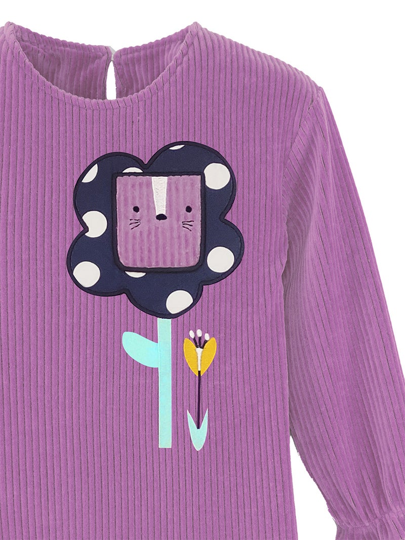Denokids Flower Girl Lilac Velvet Dress - Image 5